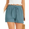 Lovasy Casual Shorts for Women Summer Bottom with Pockets S-3XL(Lake Blue)