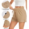 Lovasy Casual Shorts for Women Summer Bottom with Pockets S-3XL(Light Brown)