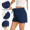 Lovasy Casual Shorts for Women Summer Bottom with Pockets S-3XL(Navy Blue)