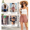 Lovasy Casual Shorts for Women Summer Bottom with Pockets S-3XL(Rust Red)