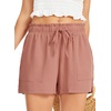 Lovasy Casual Shorts for Women Summer Bottom with Pockets S-3XL(Rust Red)