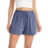 Lovasy Womens Casual Shorts Summer Pajamas Bottom S-2XL(Navy Blue)