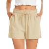 Lovasy Casual Shorts for Women Summer Bottom with Pockets S-3XL(Khaki)