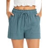 Lovasy Casual Shorts for Women Summer Bottom with Pockets S-3XL(Lake Blue)