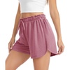 Lovasy Womens Casual Shorts Summer Pajamas Bottom S-2XL(Wine Red)
