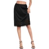 Lovasy Satin Half Slips for Women Under Dress Lace Underskirt S-3XL(Black)