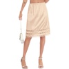 Lovasy Satin Half Slips for Women Under Dress Lace Underskirt S-3XL(Nude)