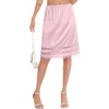 Lovasy Satin Half Slips for Women Under Dress Lace Underskirt S-3XL(Rose Pink)