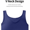 Lovasy Womens Full Slips for Under Dresses V Neck Slip Dress S-3XL(Navy Blue)