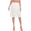 Lovasy Satin Half Slips for Women Under Dress Lace Underskirt S-3XL(White)