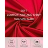 Lovasy Silk Nightgown for Women Lace V Neck Sexy Lingerie S-XXL(Red)