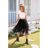 Lovasy Women Irregular Layered Tulle Fairy Skirt S-3XL(Black)