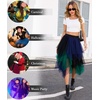 Lovasy Women Irregular Layered Tulle Fairy Skirt S-3XL(Black/Navy/Green)