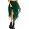 Lovasy Women Irregular Layered Tulle Fairy Skirt S-3XL(Dark Green)