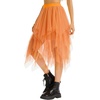 Lovasy Women Irregular Layered Tulle Fairy Skirt S-3XL(Orange)
