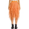 Lovasy Women Irregular Layered Tulle Fairy Skirt S-3XL(Orange)