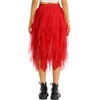 Lovasy Women Irregular Layered Tulle Fairy Skirt S-3XL(Red)