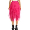 Lovasy Women Irregular Layered Tulle Fairy Skirt S-3XL(Rose Red)