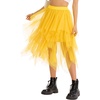 Lovasy Women Irregular Layered Tulle Fairy Skirt S-3XL(Yellow)