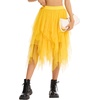 Lovasy Women Irregular Layered Tulle Fairy Skirt S-3XL(Yellow)