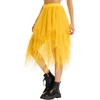 Lovasy Women Irregular Layered Tulle Fairy Skirt S-3XL(Yellow)