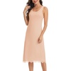 Lovasy Womens Full Slips Long Tank Tops Slip Dress with Lace Trim S-3XL(Nude)