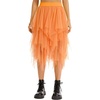 Lovasy Women Irregular Layered Tulle Fairy Skirt S-3XL(Orange)