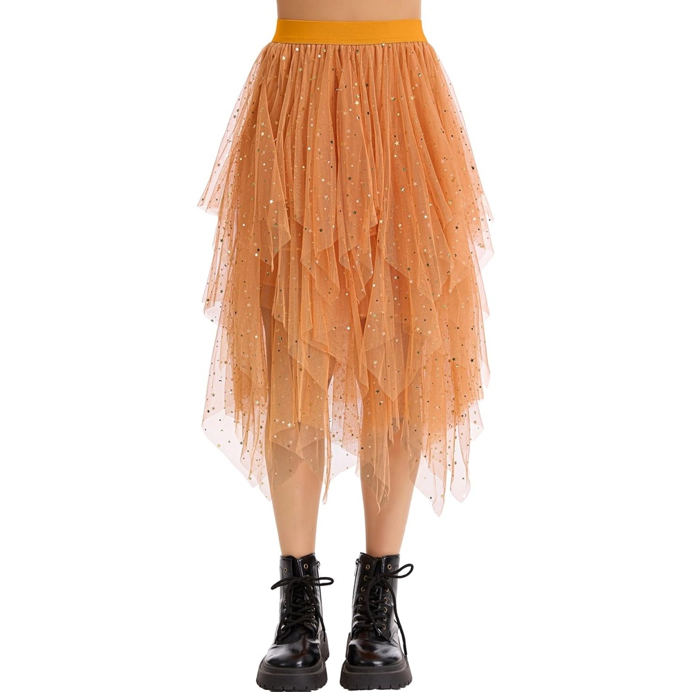 image:imageLovasy Tulle Skirt for Women Layered Fairy Tutu Skirts S3XLOrange