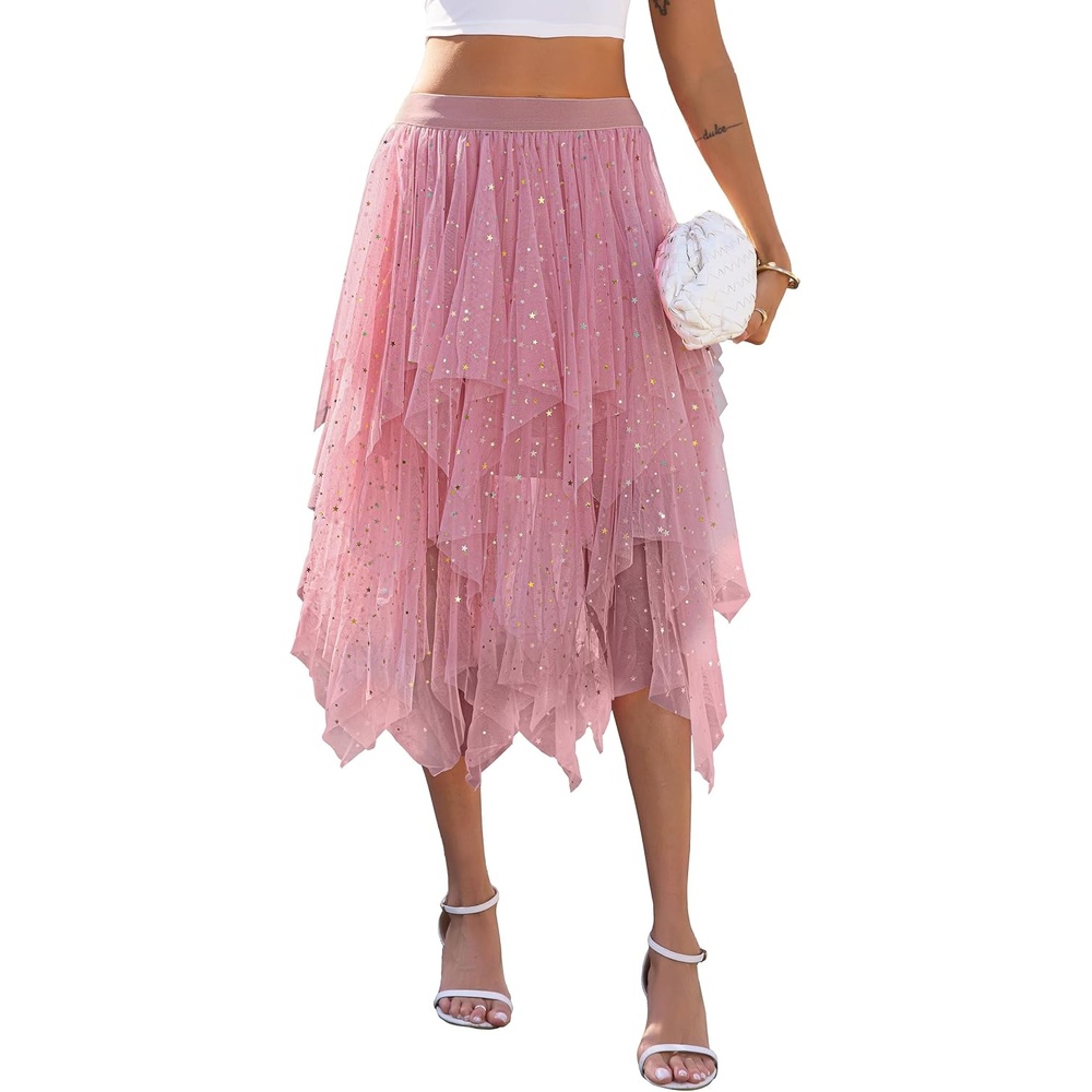 image:imageLovasy Tulle Skirt for Women Layered Fairy Tutu Skirts S3XLPink