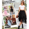 Lovasy Tulle Skirt for Women Layered Fairy Tutu Skirts S-3XL(Black)