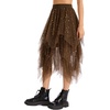 Lovasy Tulle Skirt for Women Layered Fairy Tutu Skirts S-3XL(Dark Brown)