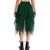 Lovasy Tulle Skirt for Women Layered Fairy Tutu Skirts S-3XL(Dark Green)