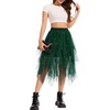 Lovasy Tulle Skirt for Women Layered Fairy Tutu Skirts S-3XL(Dark Green)