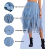 Lovasy Tulle Skirt for Women Layered Fairy Tutu Skirts S-3XL(Light Blue)
