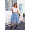 Lovasy Tulle Skirt for Women Layered Fairy Tutu Skirts S-3XL(Light Blue)