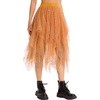 Lovasy Tulle Skirt for Women Layered Fairy Tutu Skirts S-3XL(Orange)