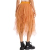 Lovasy Tulle Skirt for Women Layered Fairy Tutu Skirts S-3XL(Orange)