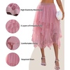 Lovasy Tulle Skirt for Women Layered Fairy Tutu Skirts S-3XL(Pink)