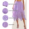 Lovasy Tulle Skirt for Women Layered Fairy Tutu Skirts S-3XL(Purple)