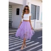 Lovasy Tulle Skirt for Women Layered Fairy Tutu Skirts S-3XL(Purple)