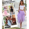 Lovasy Tulle Skirt for Women Layered Fairy Tutu Skirts S-3XL(Purple)