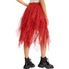 Lovasy Tulle Skirt for Women Layered Fairy Tutu Skirts S-3XL(Red)