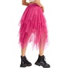 Lovasy Tulle Skirt for Women Layered Fairy Tutu Skirts S-3XL(Rose Red)