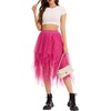 Lovasy Tulle Skirt for Women Layered Fairy Tutu Skirts S-3XL(Rose Red)