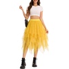 Lovasy Tulle Skirt for Women Layered Fairy Tutu Skirts S-3XL(Yellow)