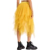 Lovasy Tulle Skirt for Women Layered Fairy Tutu Skirts S-3XL(Yellow)