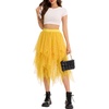 Lovasy Tulle Skirt for Women Layered Fairy Tutu Skirts S-3XL(Yellow)