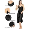 Lovasy Women Satin Nightgown Sexy Long Lingerie Dress S-XXL(Black)