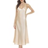 Lovasy Women Satin Nightgown Sexy Long Lingerie Dress S-XXL(Champagne)