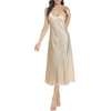 Lovasy Women Satin Nightgown Sexy Long Lingerie Dress S-XXL(Champagne)
